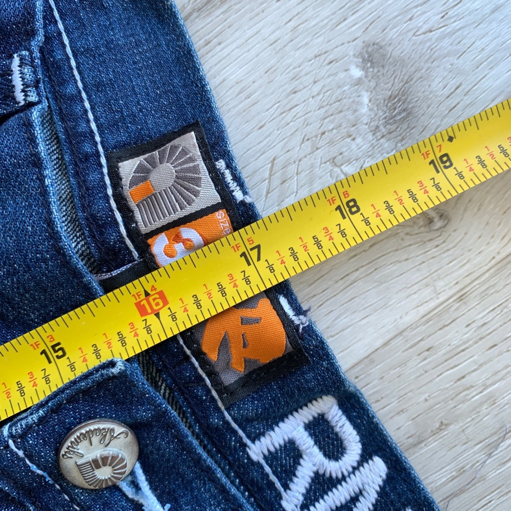 VTG Akademiks Mens 34 Baggy Distressed Y2K Hip Hop Denim Jeans Streetwear - Picture 10 of 15